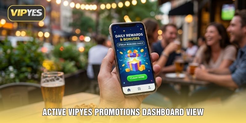 Active VIPYES promotions dashboard view Active VIPYES promotions dashboard view