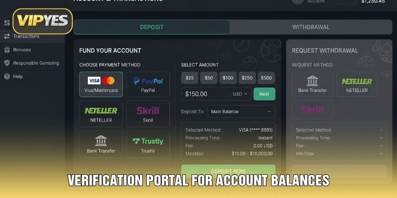 Verification portal for account balances Verification portal for account balances